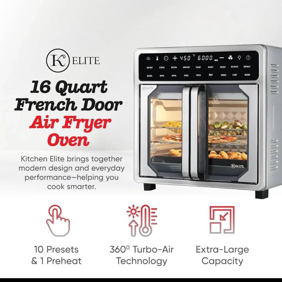 LISM Kitchen Elite French Door Air Fryer Oven LED Display