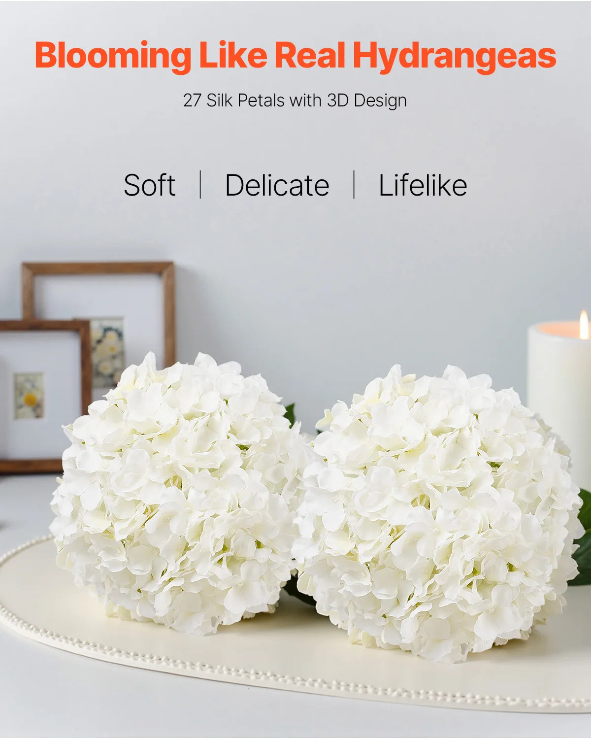 SucceBuy Silk Hydrangea Bouquet Artificial Flowers for Weddings