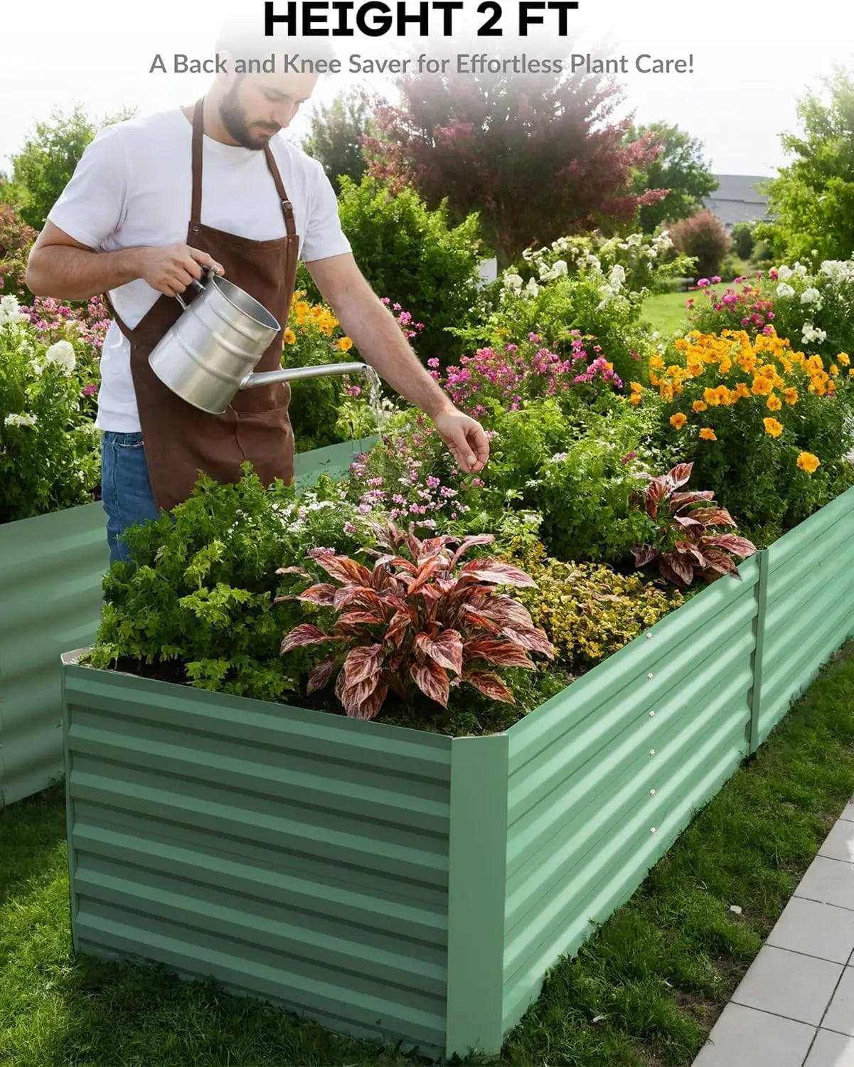 TWISTER.CK Galvanized Raised Garden Bed Kit For Vegetables And Herbs