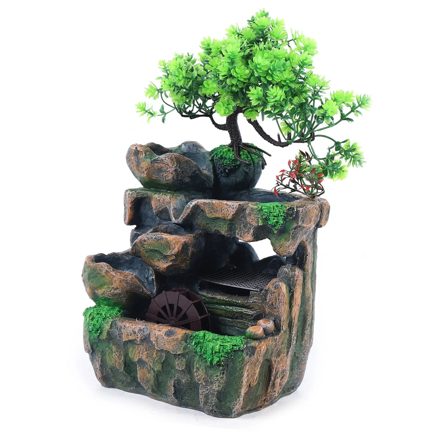 Indoor Desktop Fountain Waterfall Decor With Color Changing LED Lighting