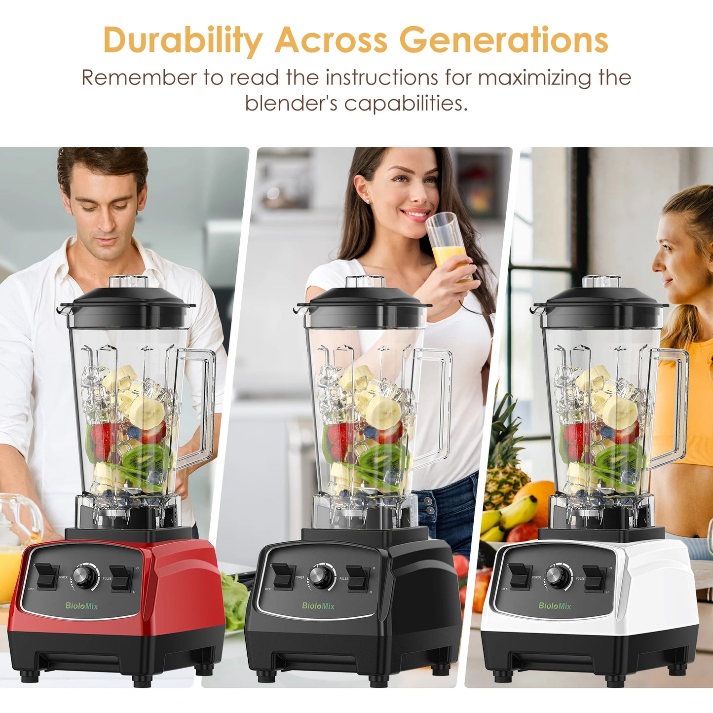 Biolomix BPA Free 3HP 2200W Commercial Blender Mixer Juicer