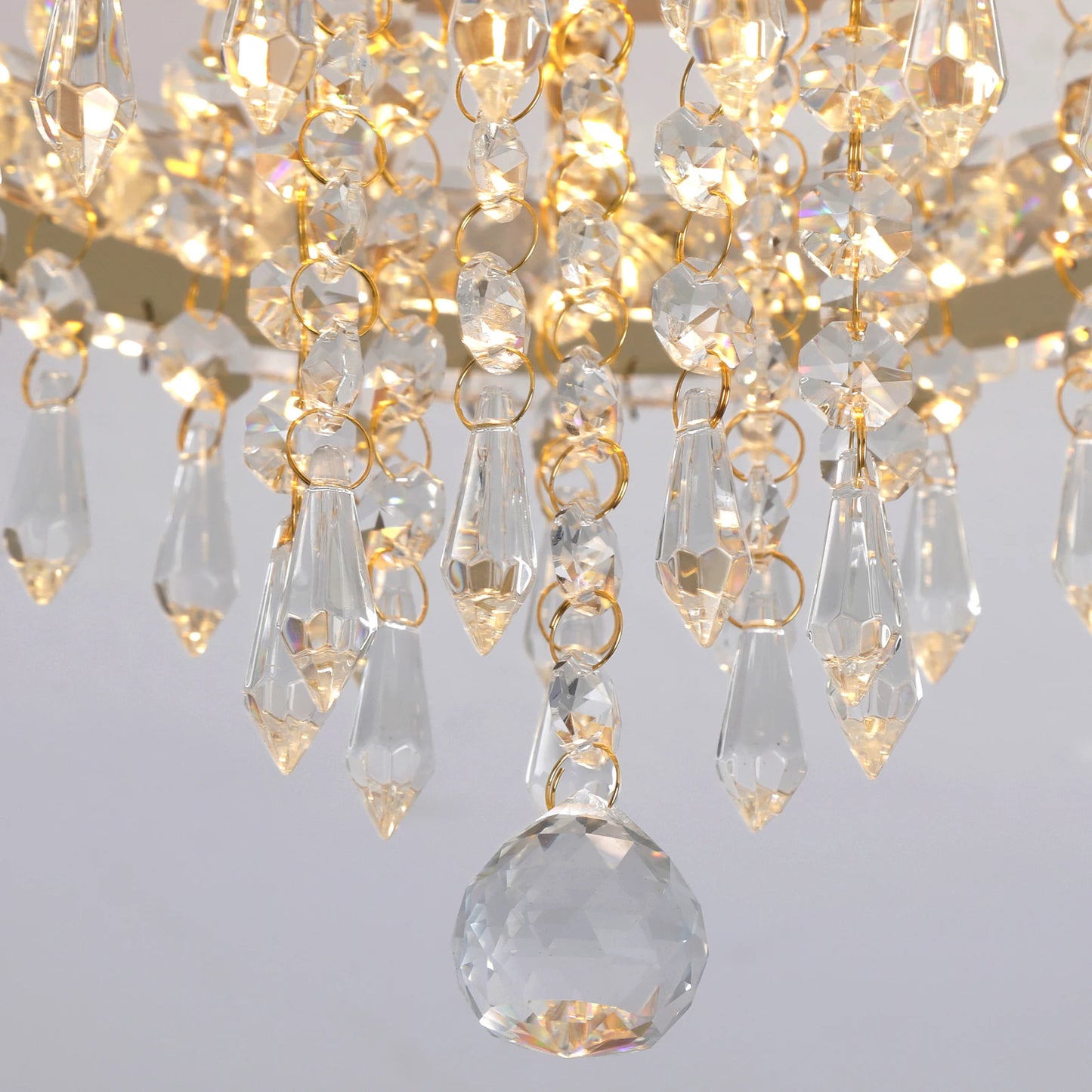 VETRULUS Crystal Chandelier LED Ceiling Light for Living Room
