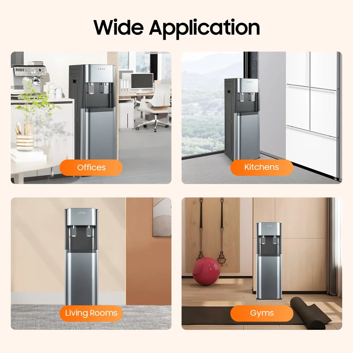F880 Bottom Loading Water Dispenser With Heating And Cooling