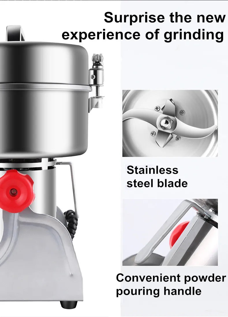 2500A 4500W Powder Grinder For Herbs Spices Grains Cereals