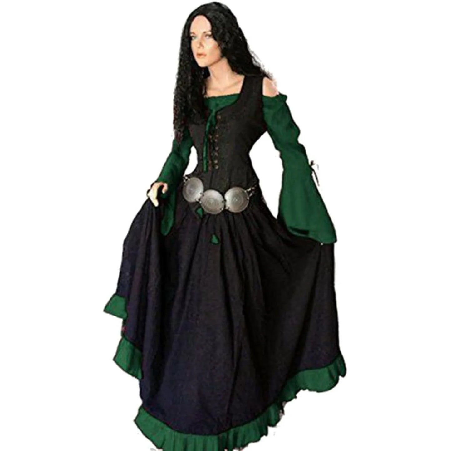 Women's Medieval Retro Gothic Dress Off Shoulder Vintage Girdling