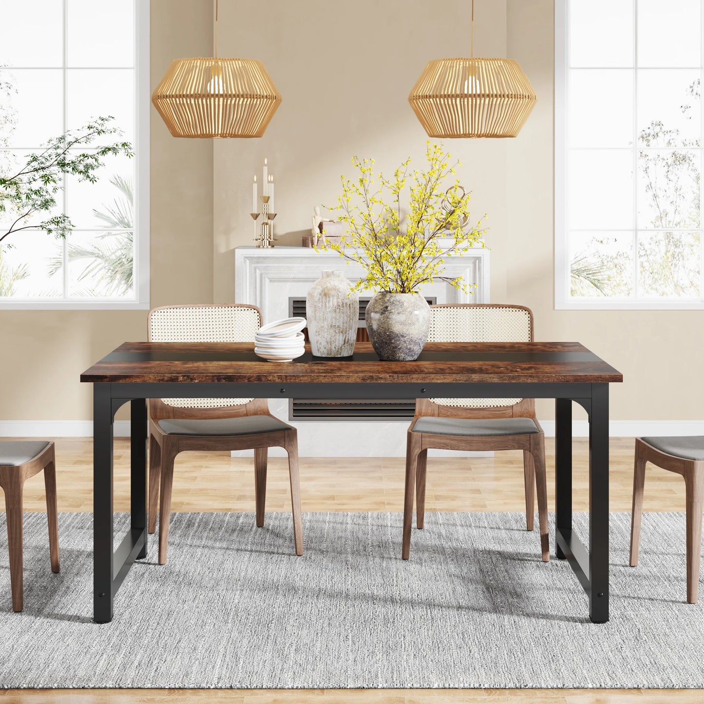 Tribesigns Rectangular Dining Table For 6 To 8 People