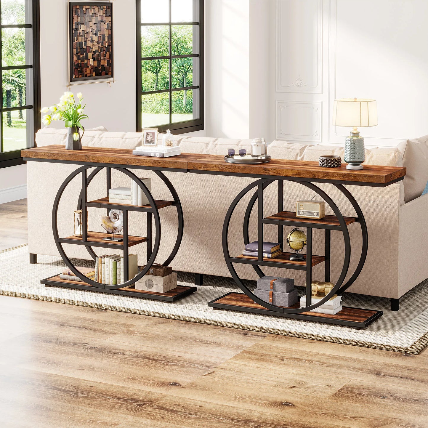 Tribesigns Console Table 4-Tier Entryway Sofa Table For Living Room