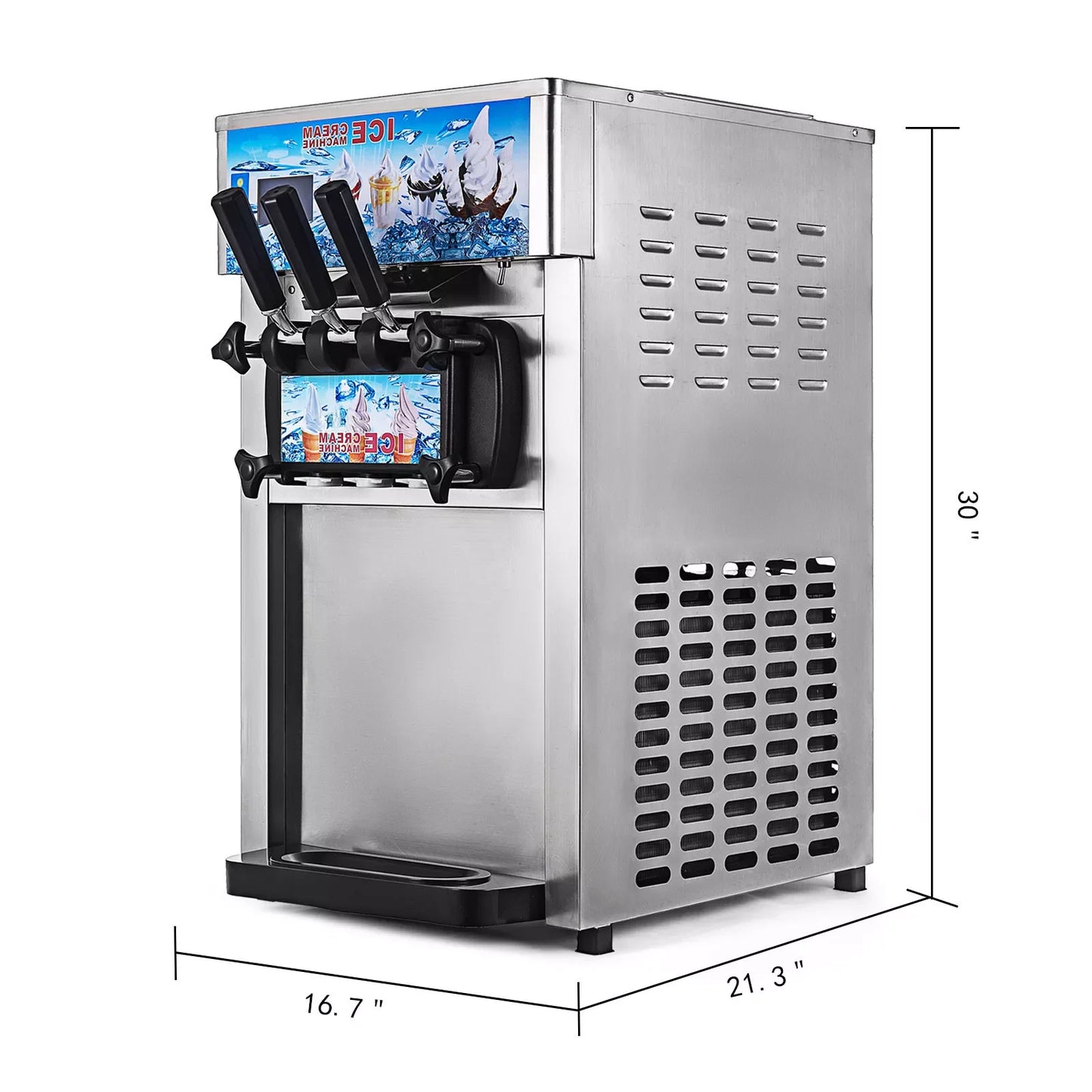 XMSJ Commercial Ice Cream Machine Soft Serve Freezer