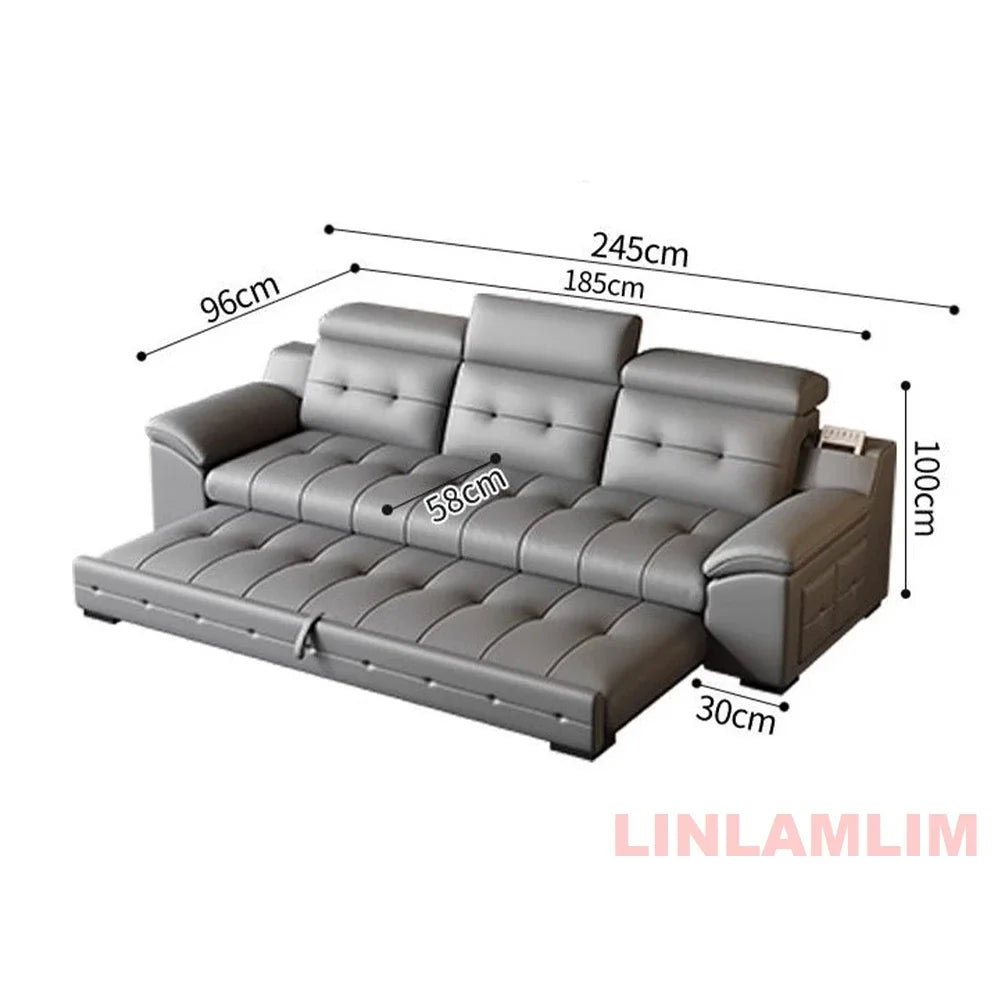 Linlamlim Electric Reclining Sectional Sofa Bed With Cup Holder