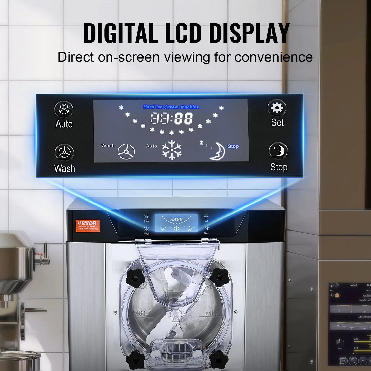 SucceBuy Commercial Ice Cream Machine Single Flavor Countertop