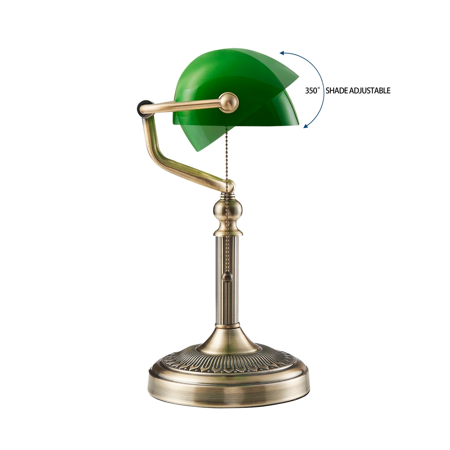 Newrays Banker Style Plug-In Table Lamp With Zipper Switch