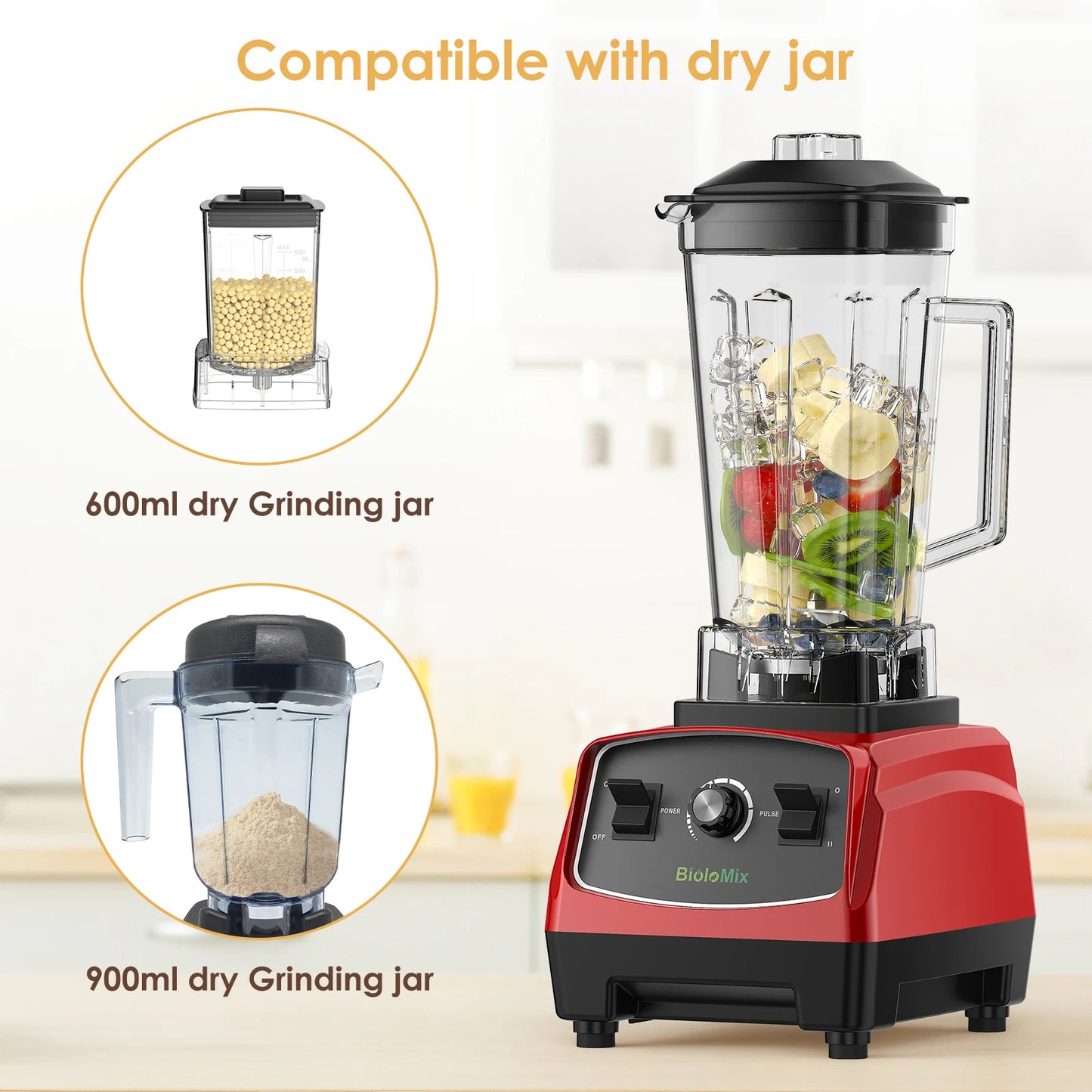 Biolomix BPA Free 3HP 2200W Commercial Blender Mixer Juicer