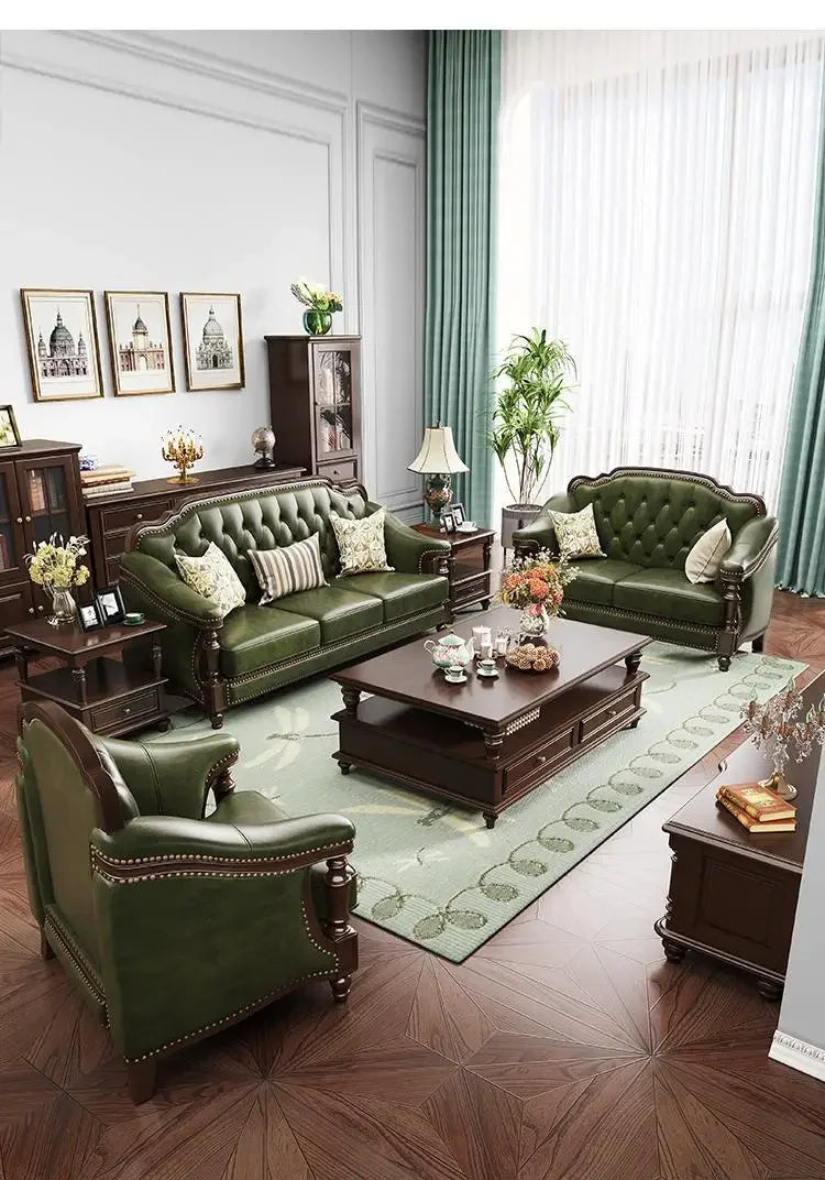 Leather Sofa Set With Armchair And Recliner For Living Room