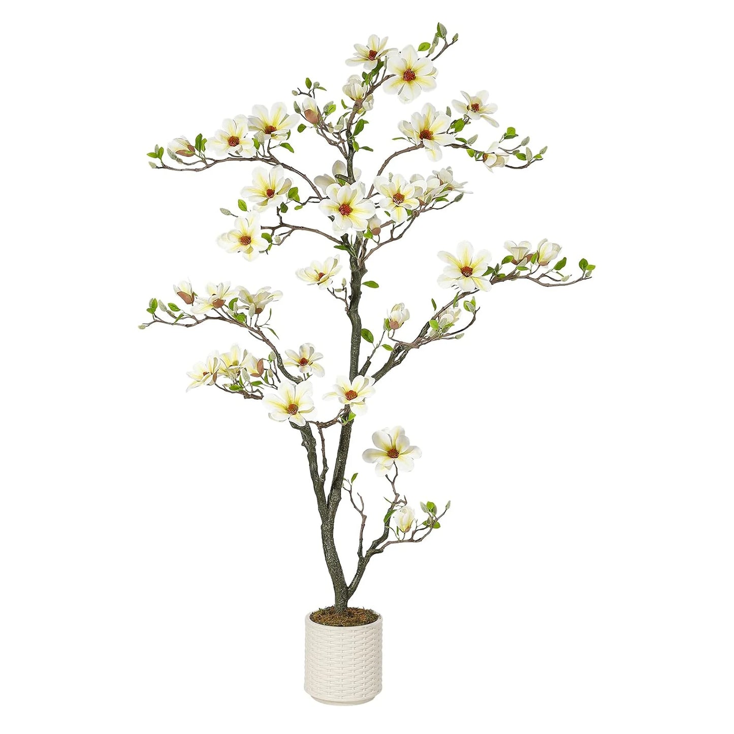 Artificial Magnolia Plant With LED Lights For Outdoor Patio Decor