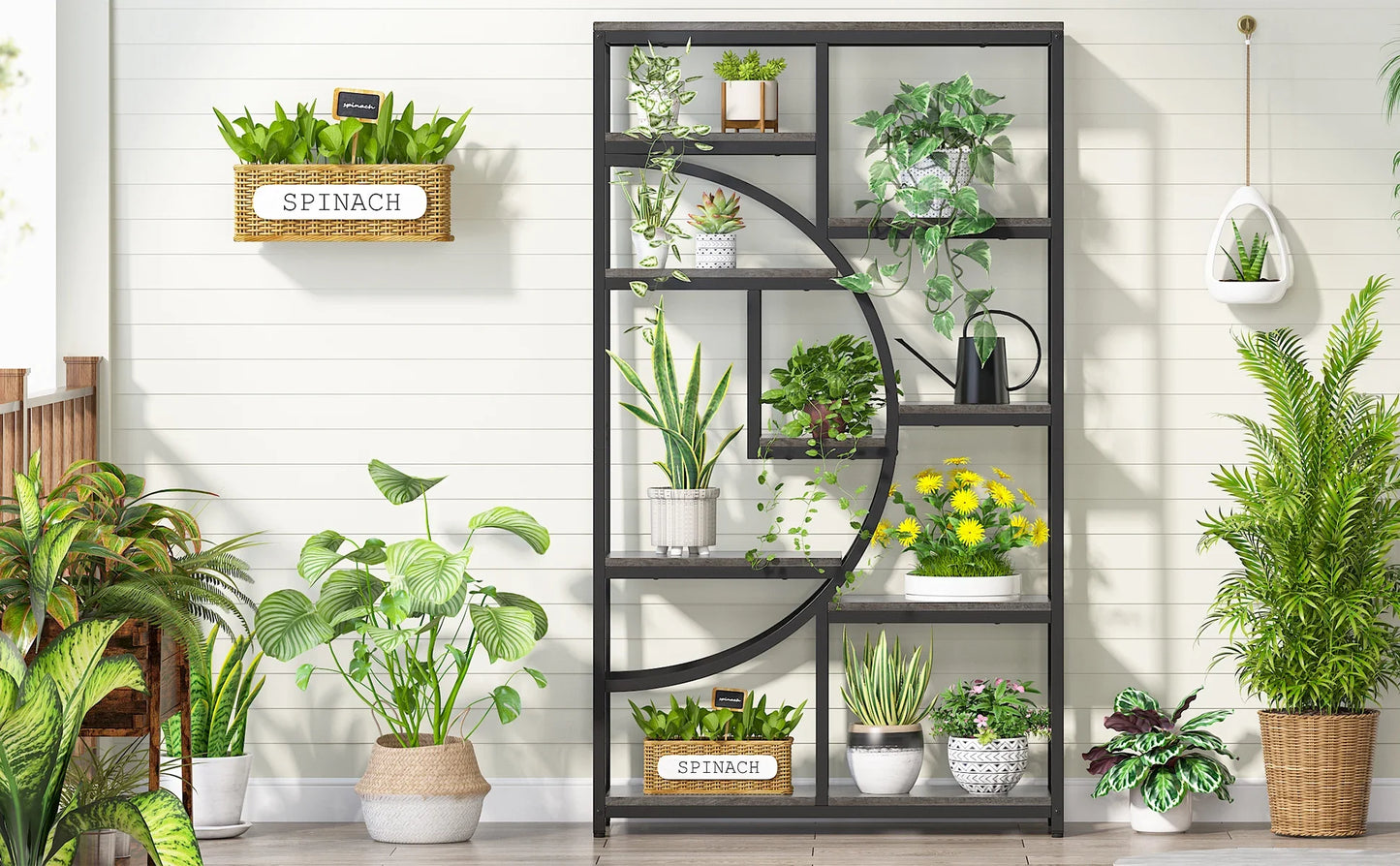 Tribesigns Industrial 5 Tier Etagere Bookcase Freestanding Organizer