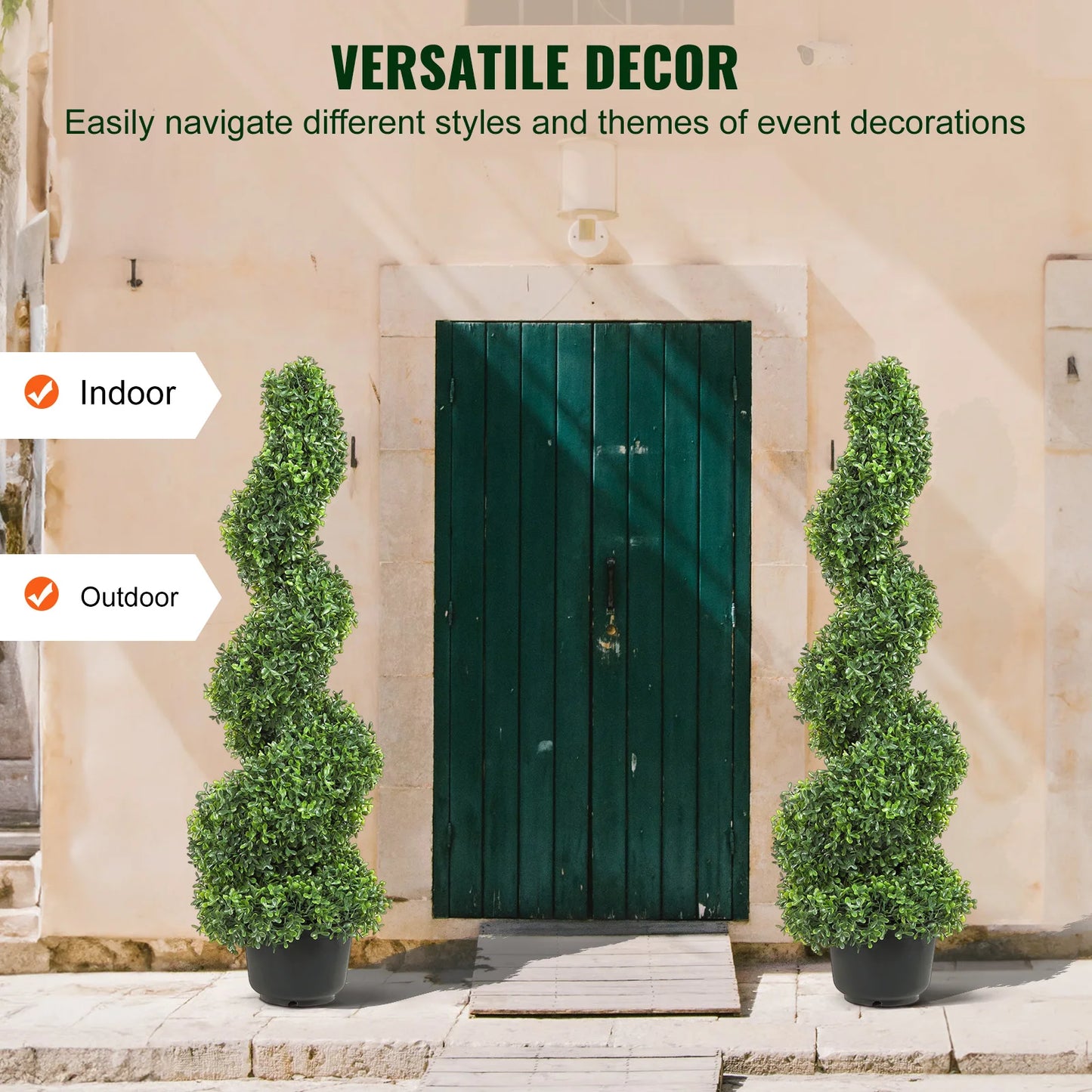 Artificial Boxwood Tower Topiary Spiral Plant For Outdoor Decor