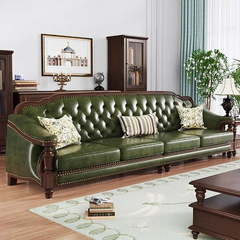 Leather Sofa Set With Armchair And Recliner For Living Room