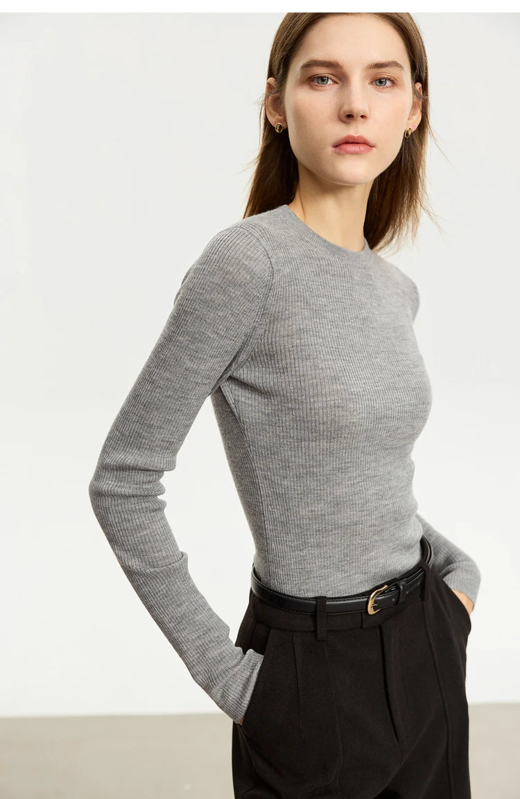 AMIICN Minimalism Women Sweater Slim Fit Turtleneck Warm Knit