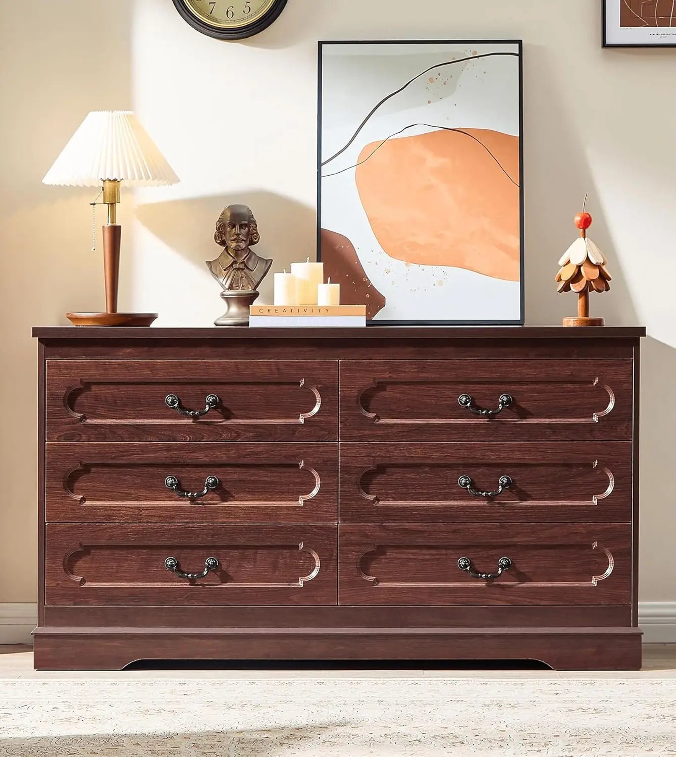 Farmhouse Cherry Wood Dresser Chest Of Drawers Rustic Style
