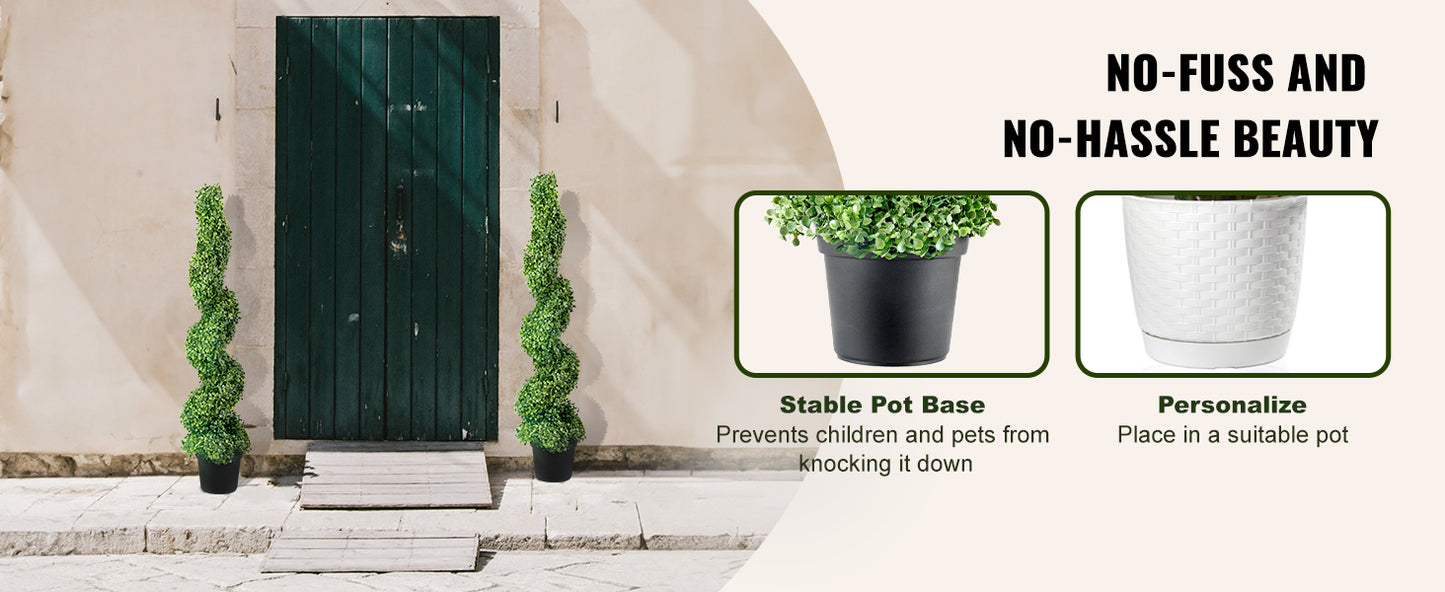 Artificial Boxwood Tower Topiary Spiral Plant For Outdoor Decor