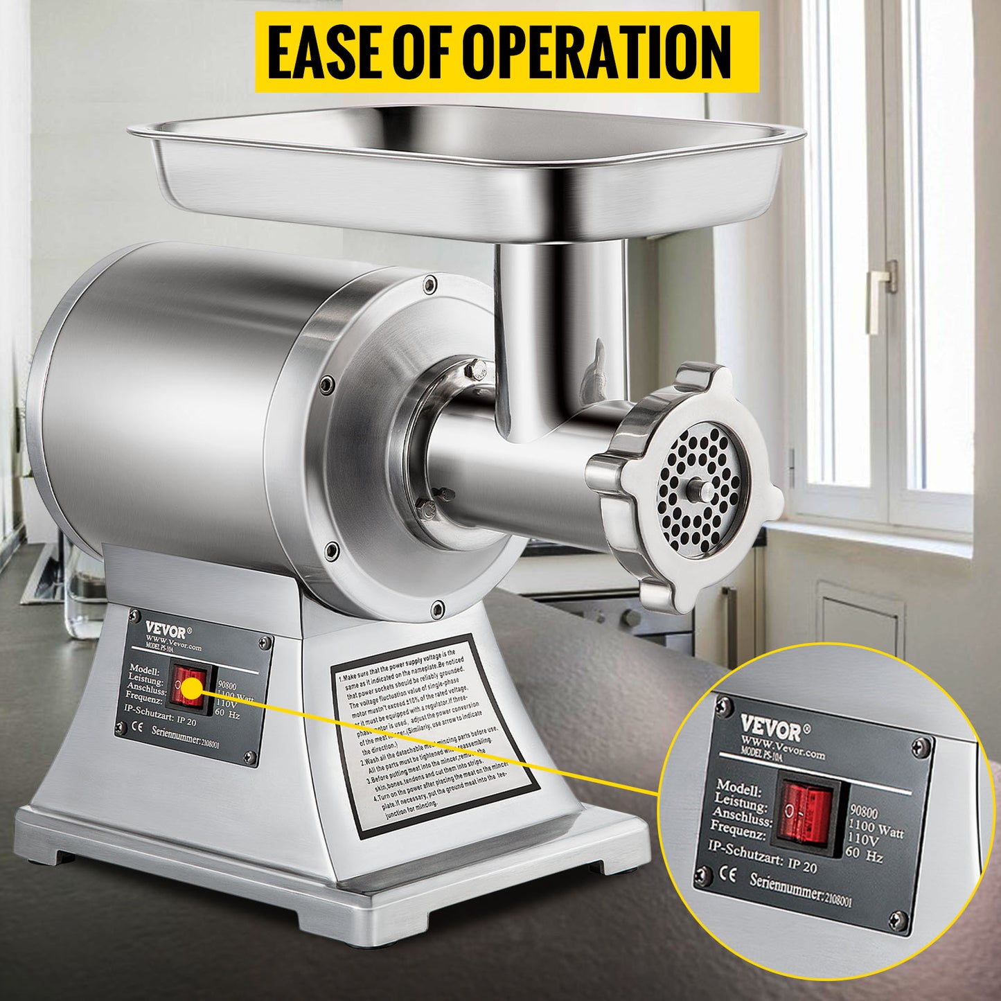 SucceBuy Electric Meat Grinder Mincer For Commercial Kitchens