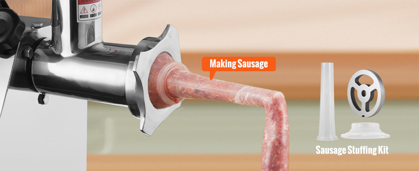 SucceBuy Electric Meat Grinder Sausage Stuffer Stainless Steel