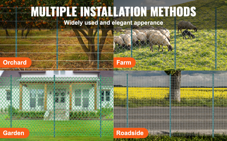 SucceBuy Heavy Duty Q235 Carbon Steel Fence Post Set Outdoor