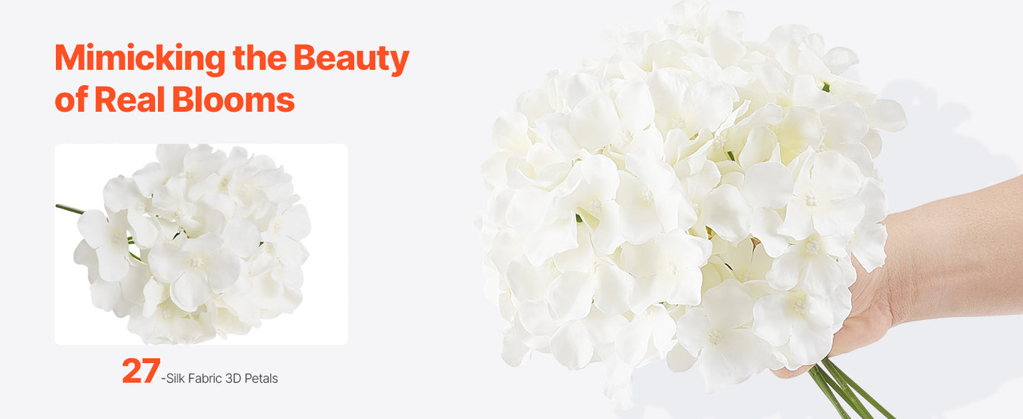 SucceBuy Silk Hydrangea Bouquet Artificial Flowers for Weddings