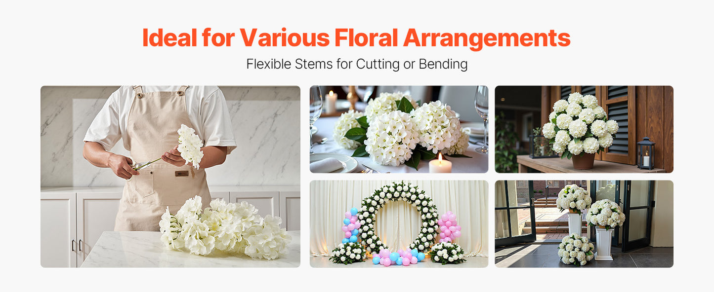 SucceBuy Silk Hydrangea Bouquet Artificial Flowers for Weddings