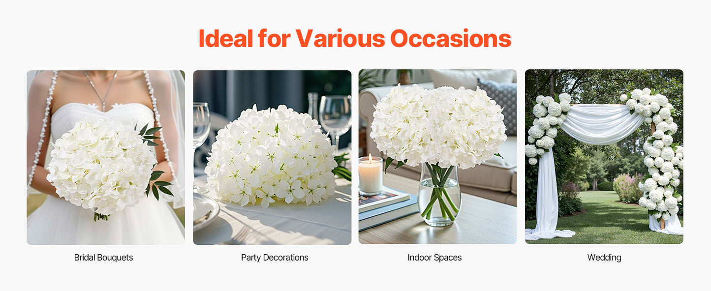 SucceBuy Silk Hydrangea Bouquet Artificial Flowers for Weddings