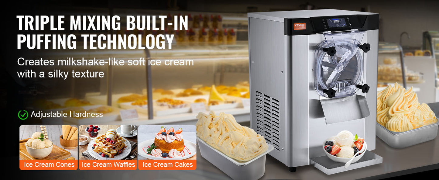 SucceBuy Commercial Ice Cream Machine Single Flavor Countertop