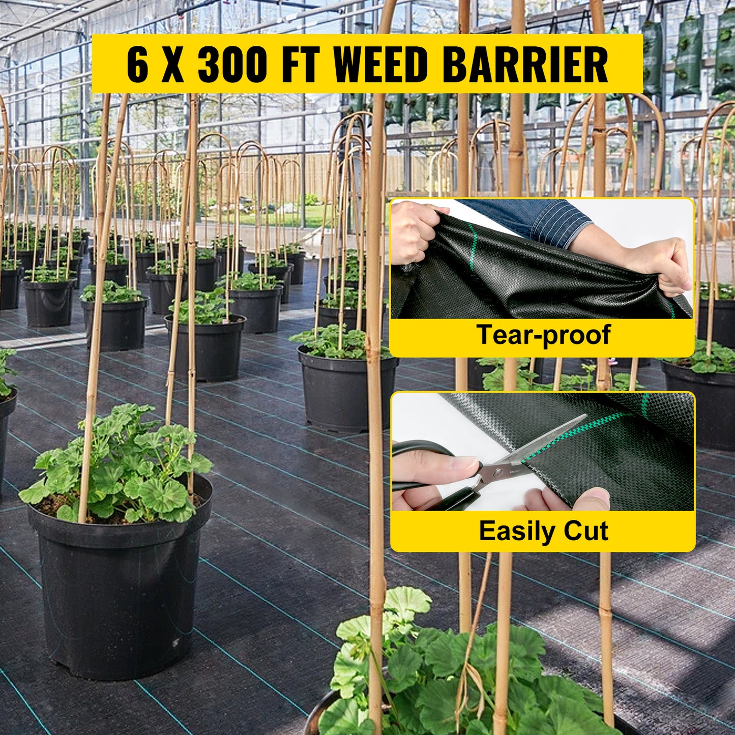 SucceBuy Landscape Fabric Geotextile Durable Ground Cover Weed Barrier 1.5oz