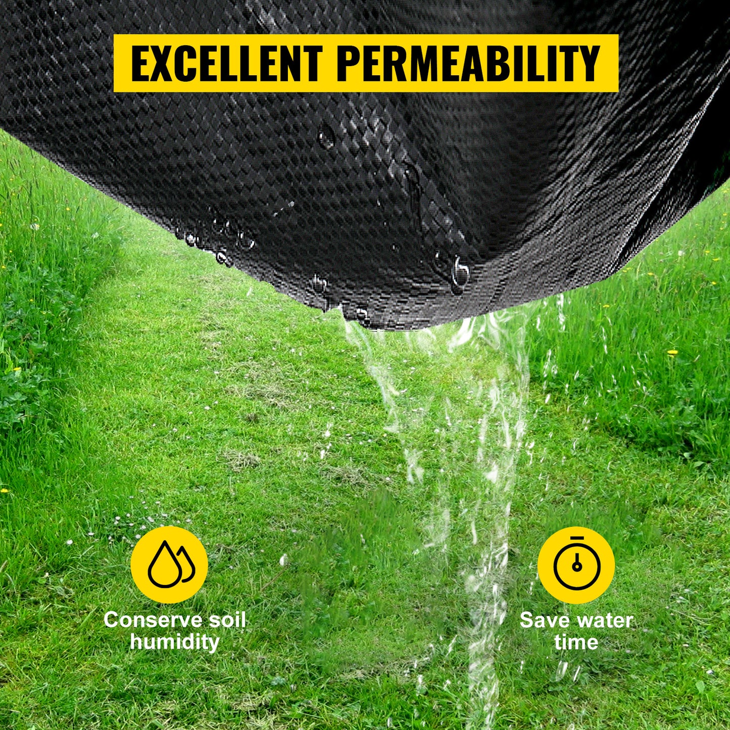 SucceBuy Landscape Fabric Geotextile Durable Ground Cover Weed Barrier 1.5oz