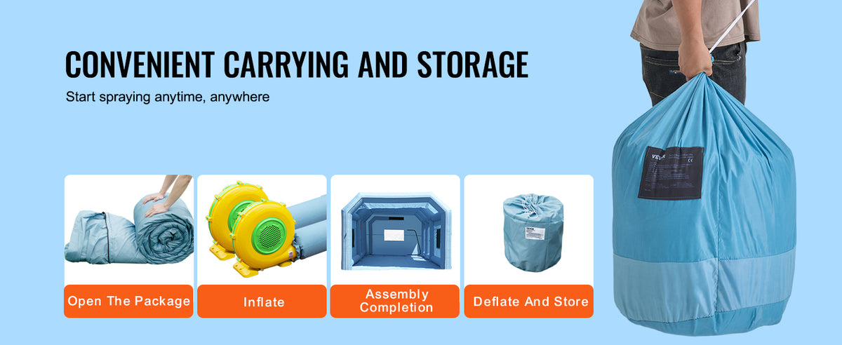 Inflatable Paint Booth With Powerful Blowers And Air Filter System