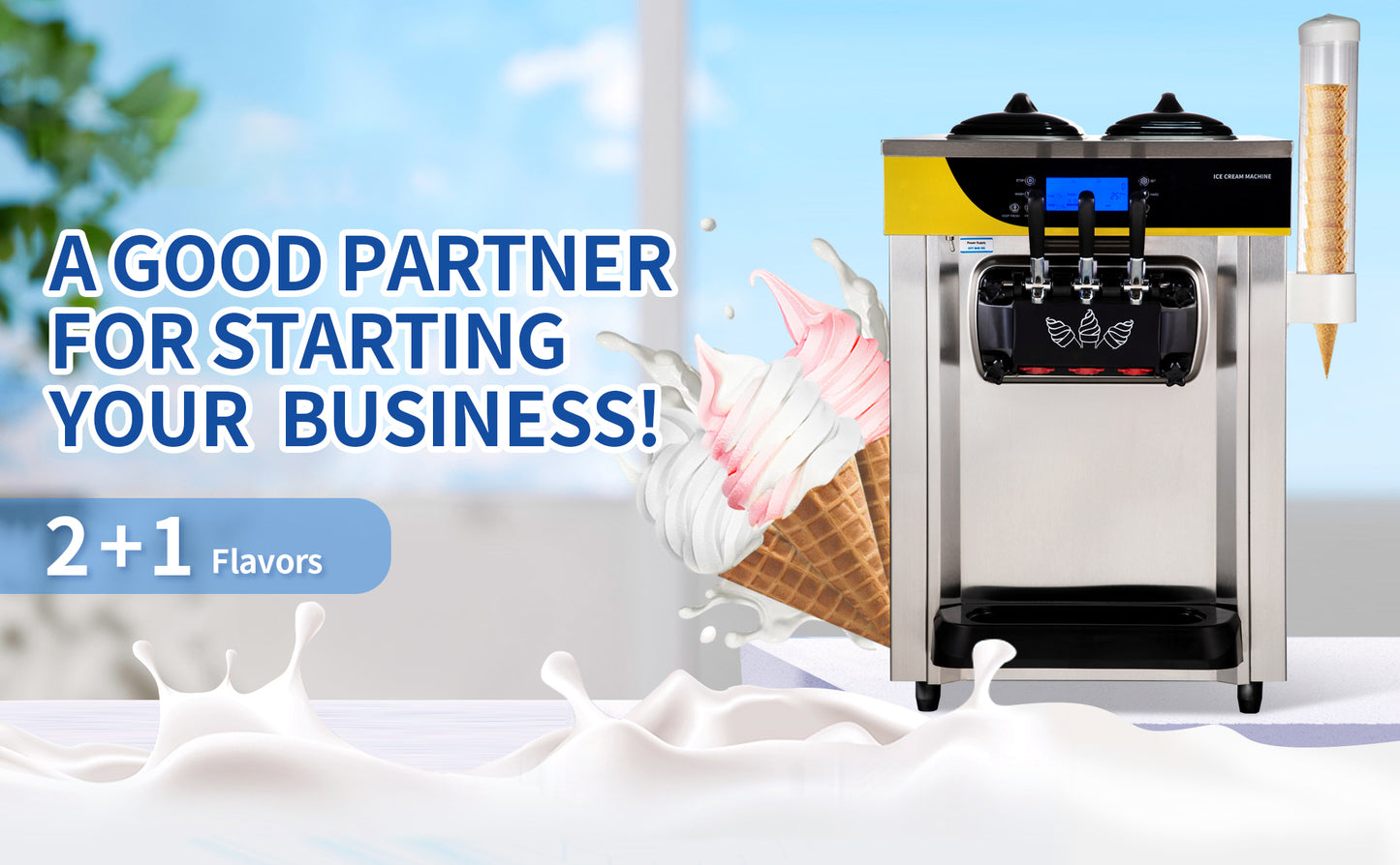 VEVOR Soft Ice Cream Machine Commercial 22 To 30 L